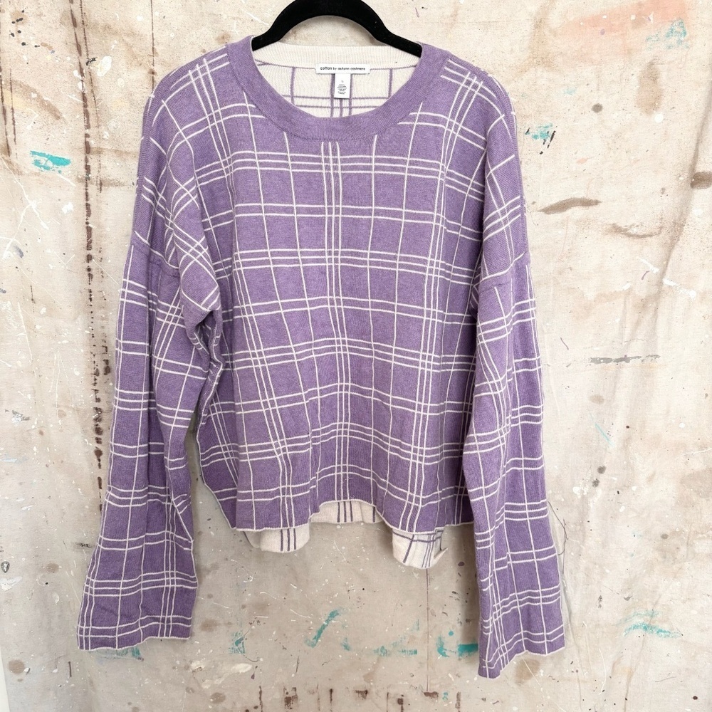 Cotton by Autumn Cashmere Windowpane Sweater